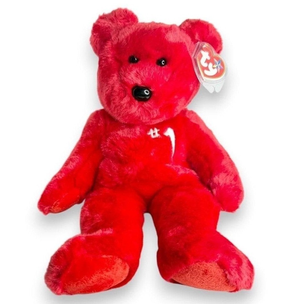 Number 1 Bear Buddy | Champion Spirit | Mint Heart Tag TY Beanie Buddy